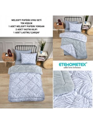 ETE HOMETEX TEK KİŞİLİK WELSOFT UYKU SETİ ZEBRA GRİ 8696474232026